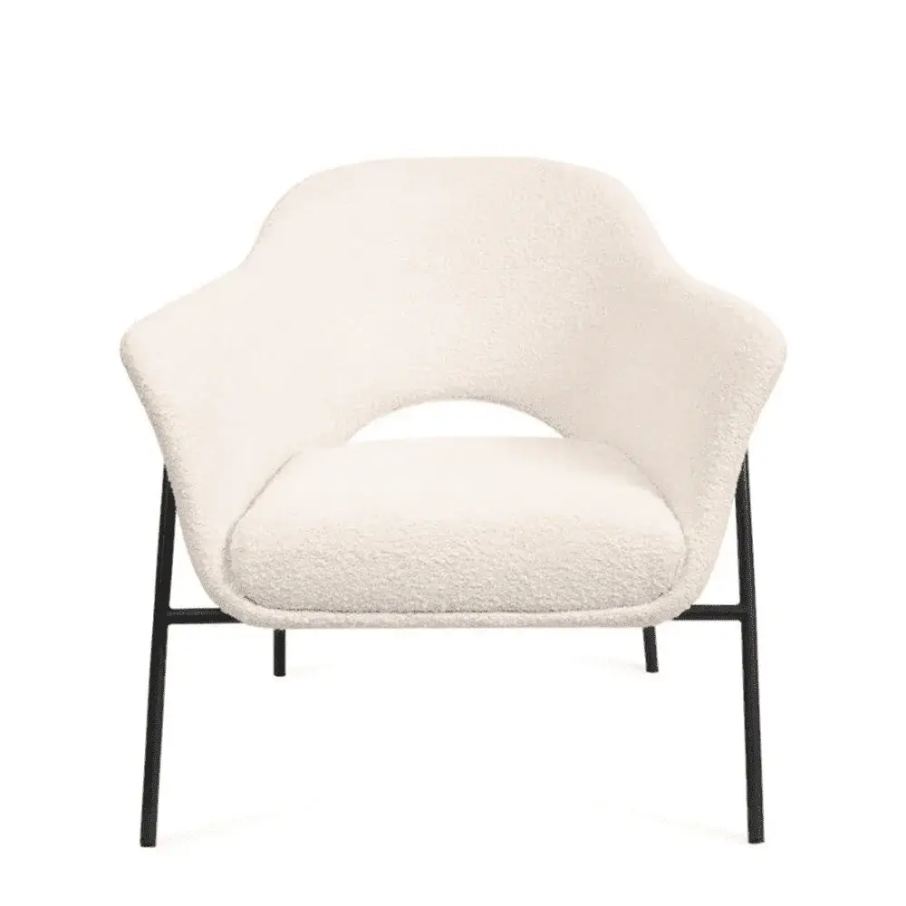 Arteta Accent Chair - Polar Boucle Genuine Leather