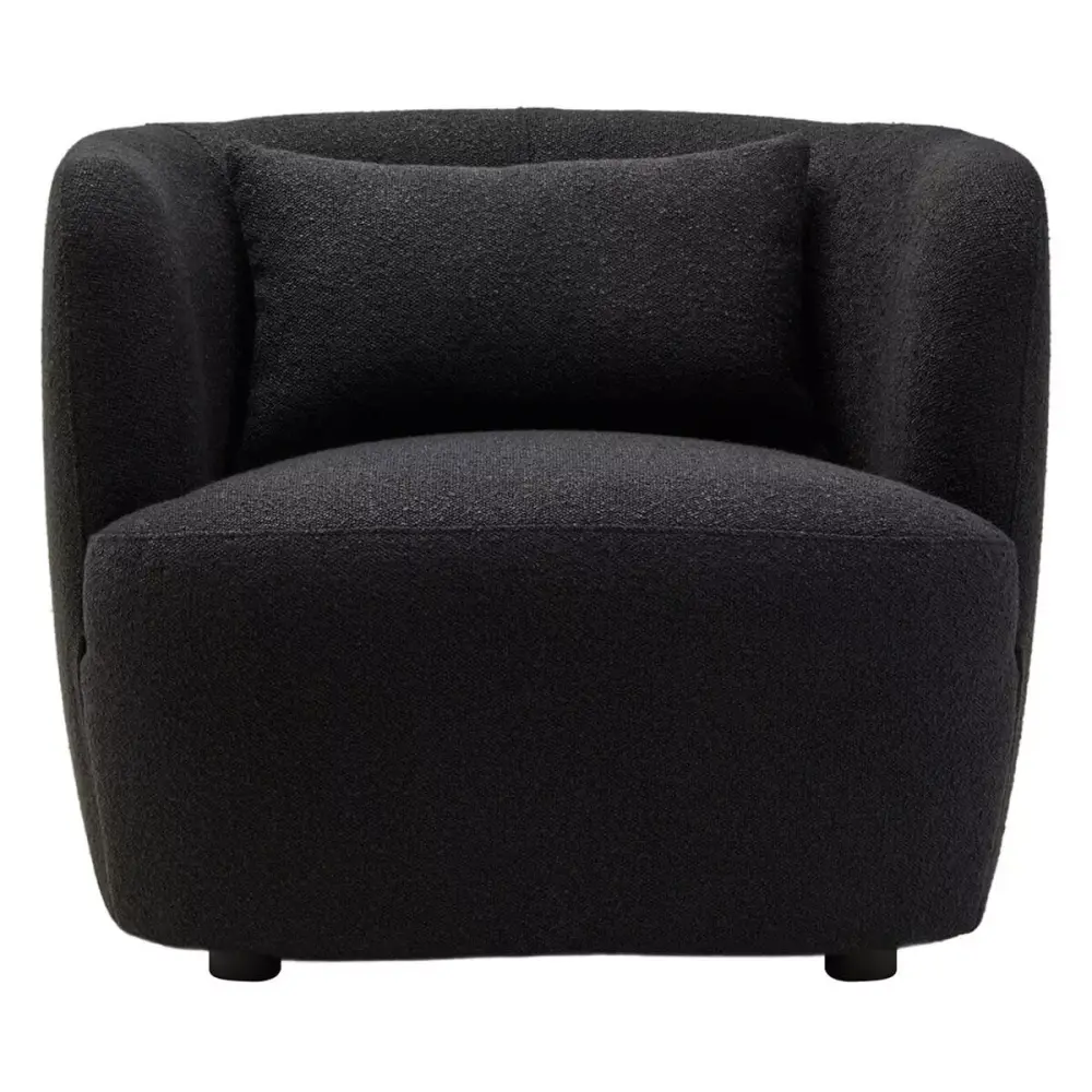 Bruge Textured Curved Chair - Charcoal