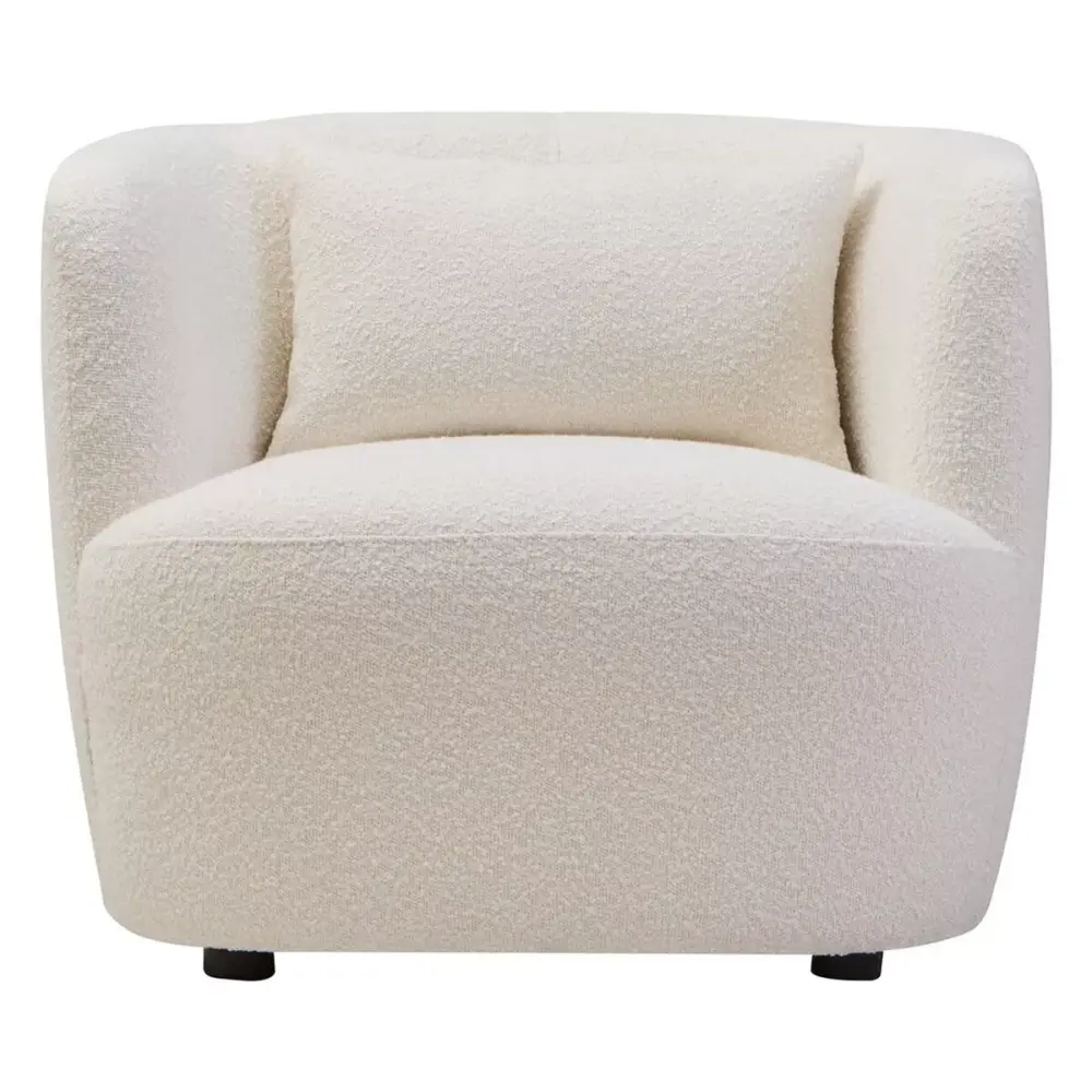 Bruge Textured Curved Chair - Cream