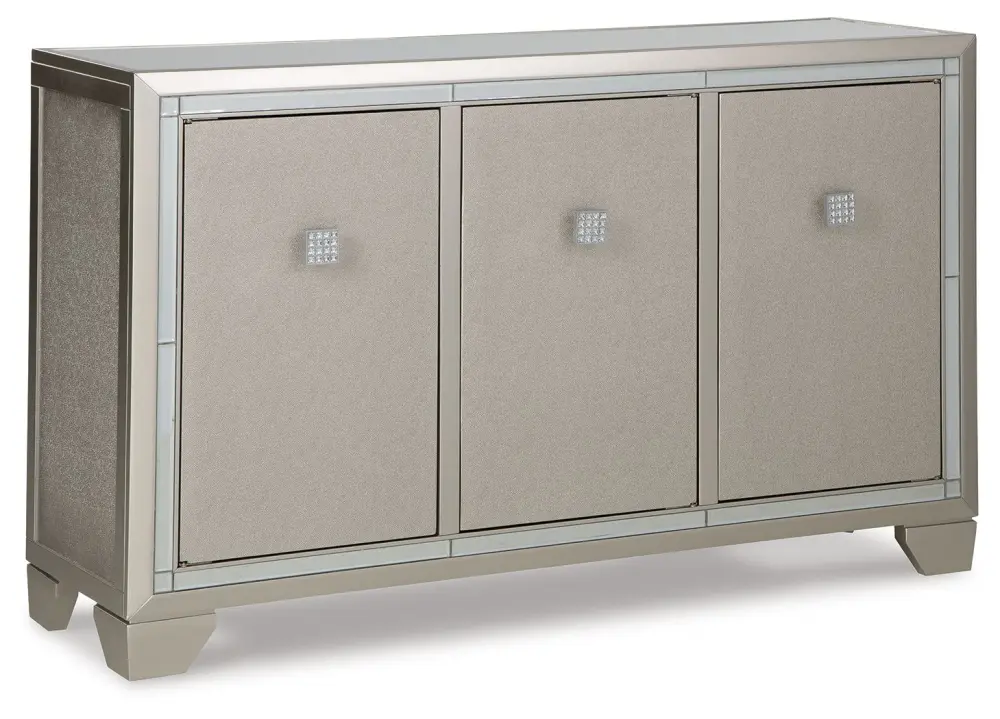 Chaseton - Accent Cabinet - Champagne Genuine Leather