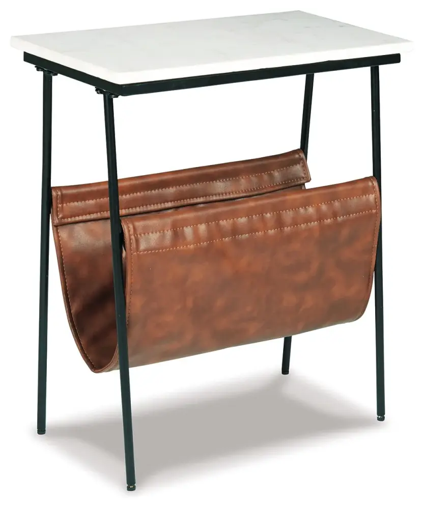 Etanbury - Accent Table - Brown / Midnight / White