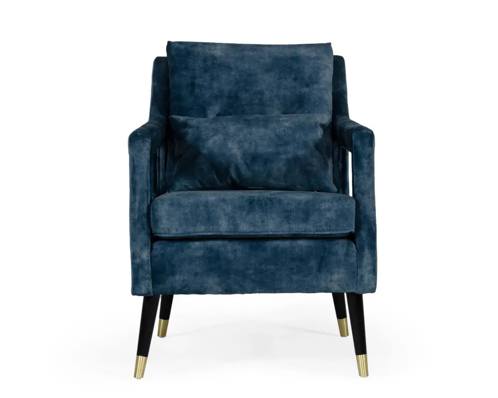 Glass Top Divani Casa Doherty - Mid-Century Navy Accent Chair