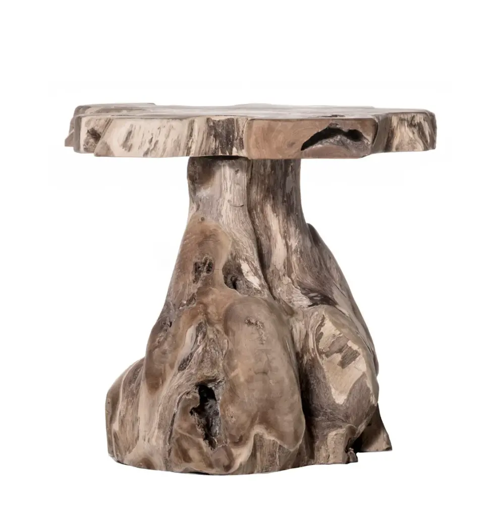 Glass Top Jakarta Teakwood Accent Table/Stool