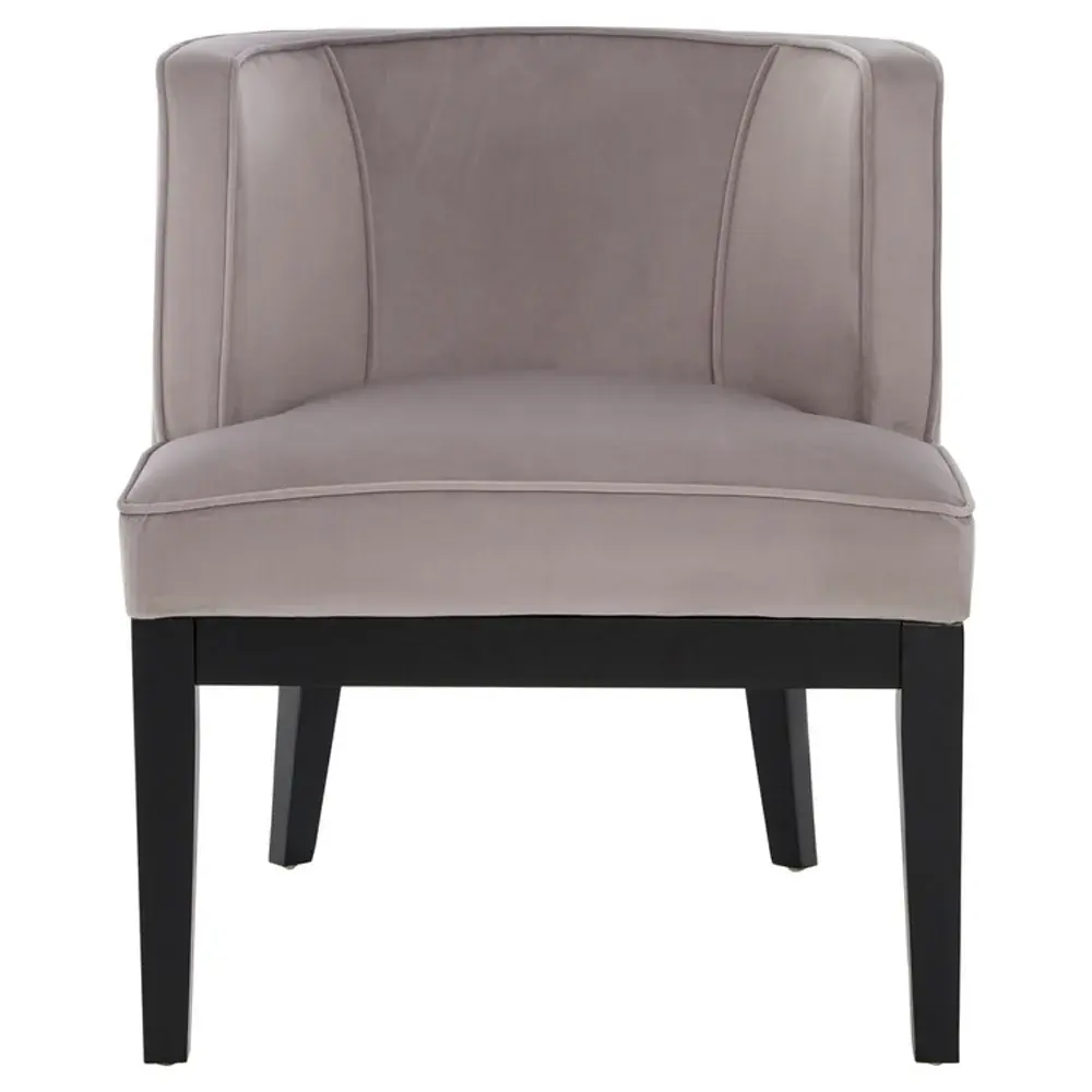 Hand-Woven Rattan Daxi Rounded Velvet Chair - Portable Grey
