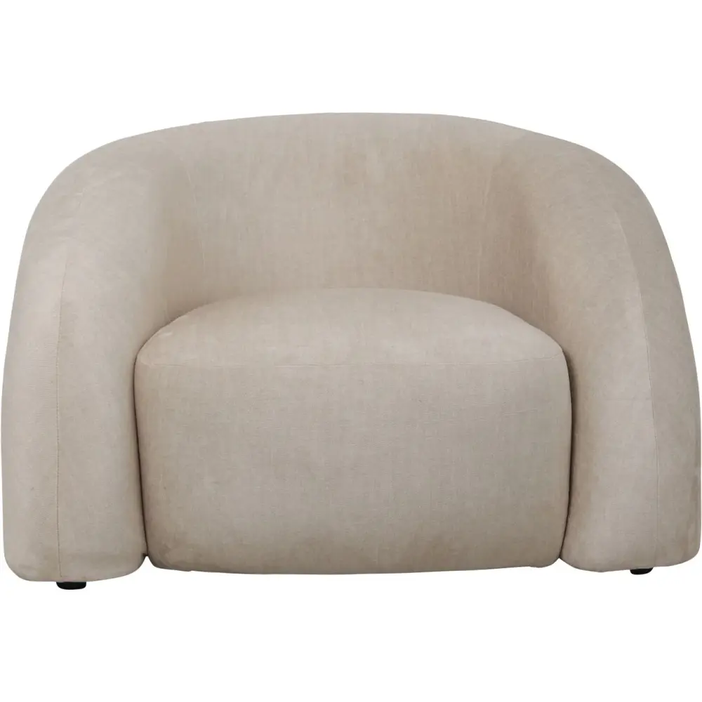 Industrial Metal Casa Curved Snug Chair - Cream