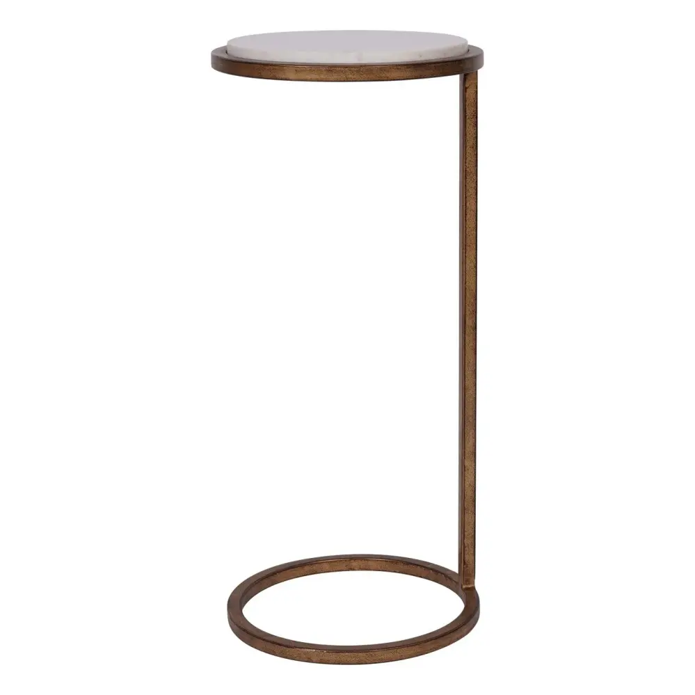 Iota Accent Table - Ivory Banswara Marble