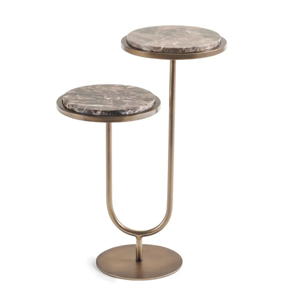 Marco Accent Table - Rich Emperador | Rustic Finish