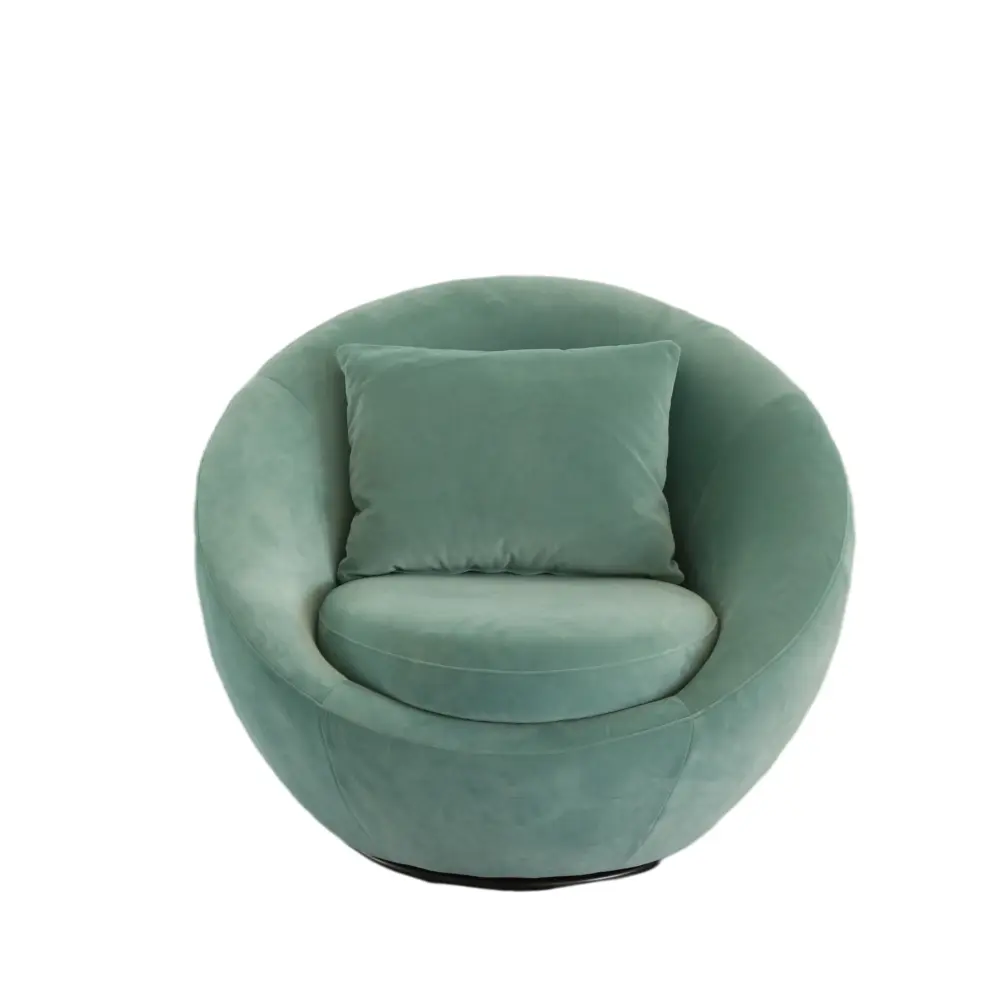 Modrest Gypsum - Present-day Teal Swivel Accent Chair