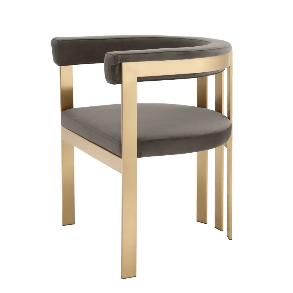 Modrest Kersey - Glam Grey Plush fabric Accent Chair