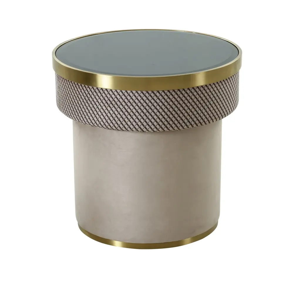 Modrest Larry - Glass + Gilded Accent End Table