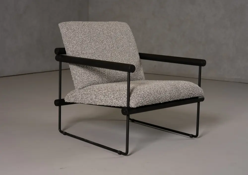 Modrest Ravina - Modern Grey Fabric + Midnight Accent Chair