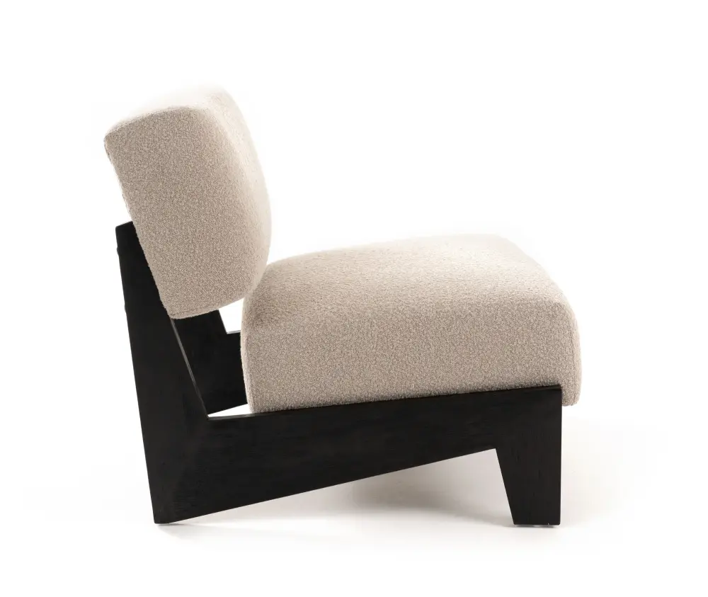 Modrest Tucker - Mid-Century Current Light Grey Fabric + Black Walnut Accent Chair