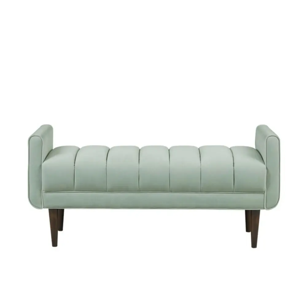 Multi-Tiered Linea - Upholstered Accent Bench - Seafoam