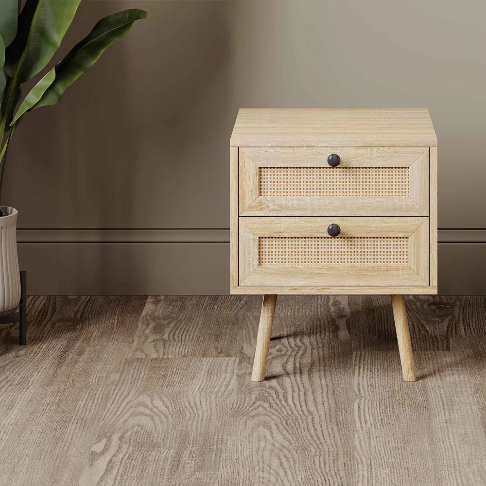 Natural Wood Look Accent Table, 16'' x 16'' x 19''
