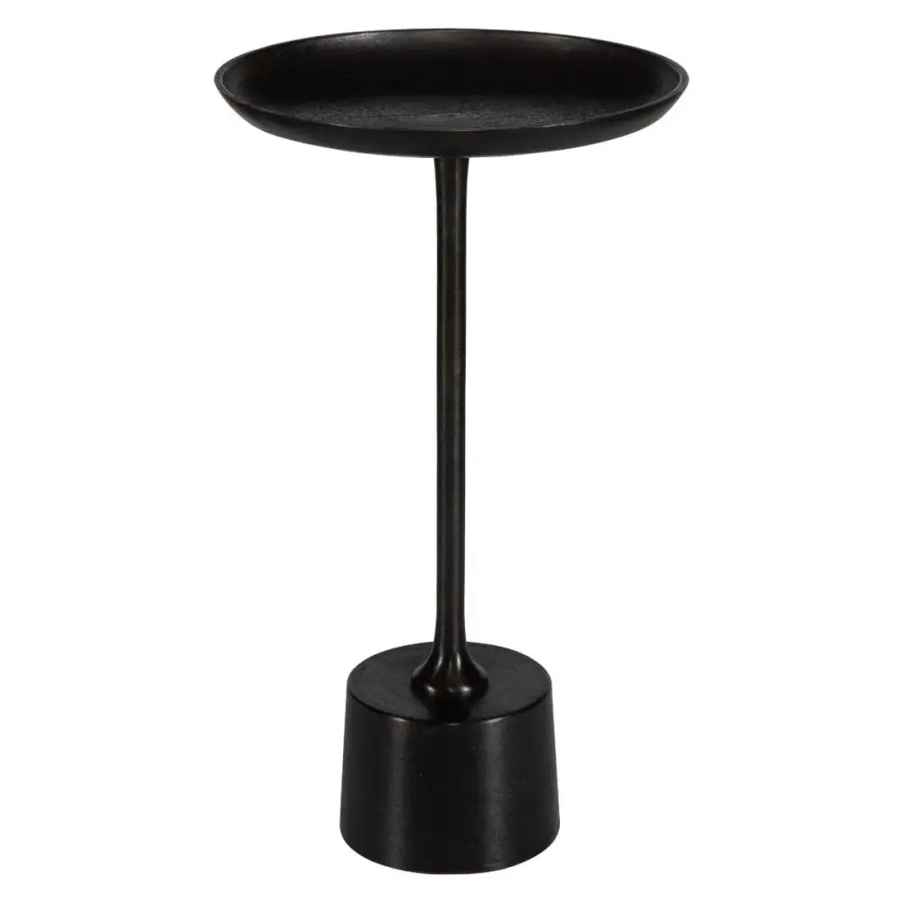 Serve Round Accent Table - Charcoal