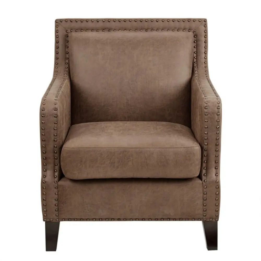 Shasta - Accent Chair And Nail Buttons - Chocolate
