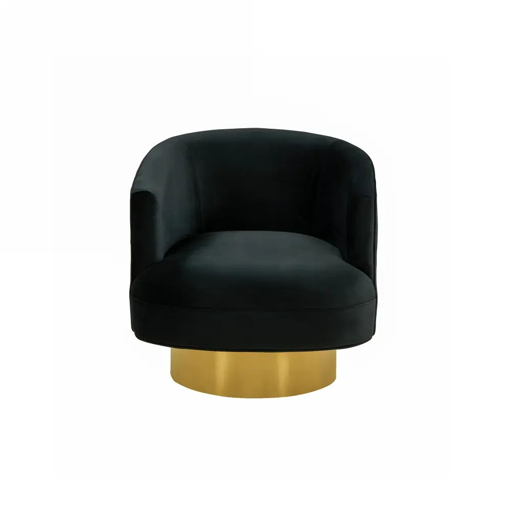Space-Saving Corner Divani Casa Basalt - Sleek Black Fabric Accent Chair