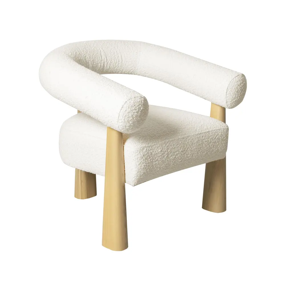 Spara Cream Boucle Accent Chair - UK Heavy Duty