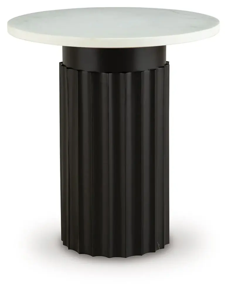 Wainstone - Accent Table - Charcoal / White