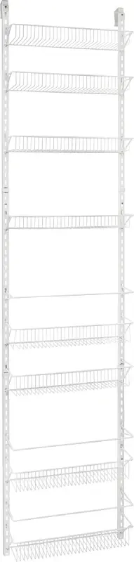 ClosetMaid 123300 Series Wall and Door Rack, 5.2 L x 18 W x 77 H Dimensions, Metal, Chalk