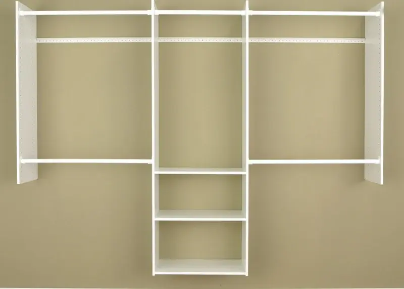 Easy Track RB1460 Series Deluxe Starter Closet, Pearl, 48 to 96 W, 84 H, 3-Shelf