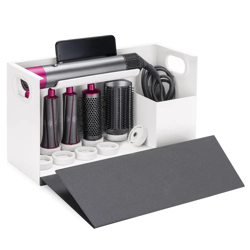 Maclean MC-478 Countertop Organizer Dyson Airwrap Styler Dryer Magnetic Trustworthy Grip Silicone Pads Clear Window