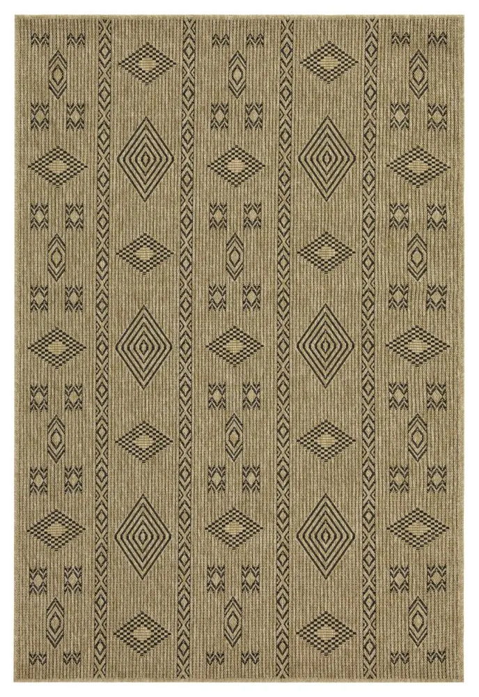 Earth - 7'10" X 10'3" Indoor, Outdoor Area Rug - Natural / Ebony High Traffic Areas
