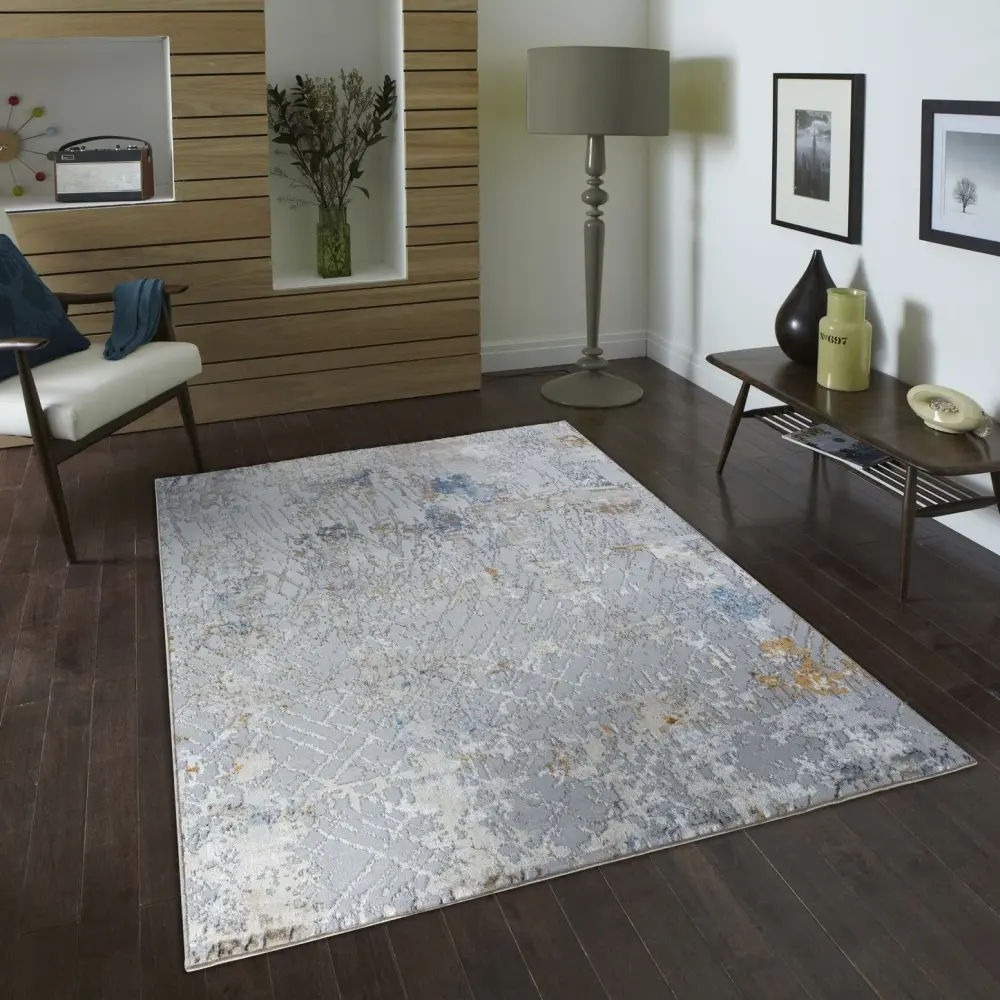 Textures - 5'3" X 7' Polypropylene, Area Rug - Multi / Ivory Odor Barrier