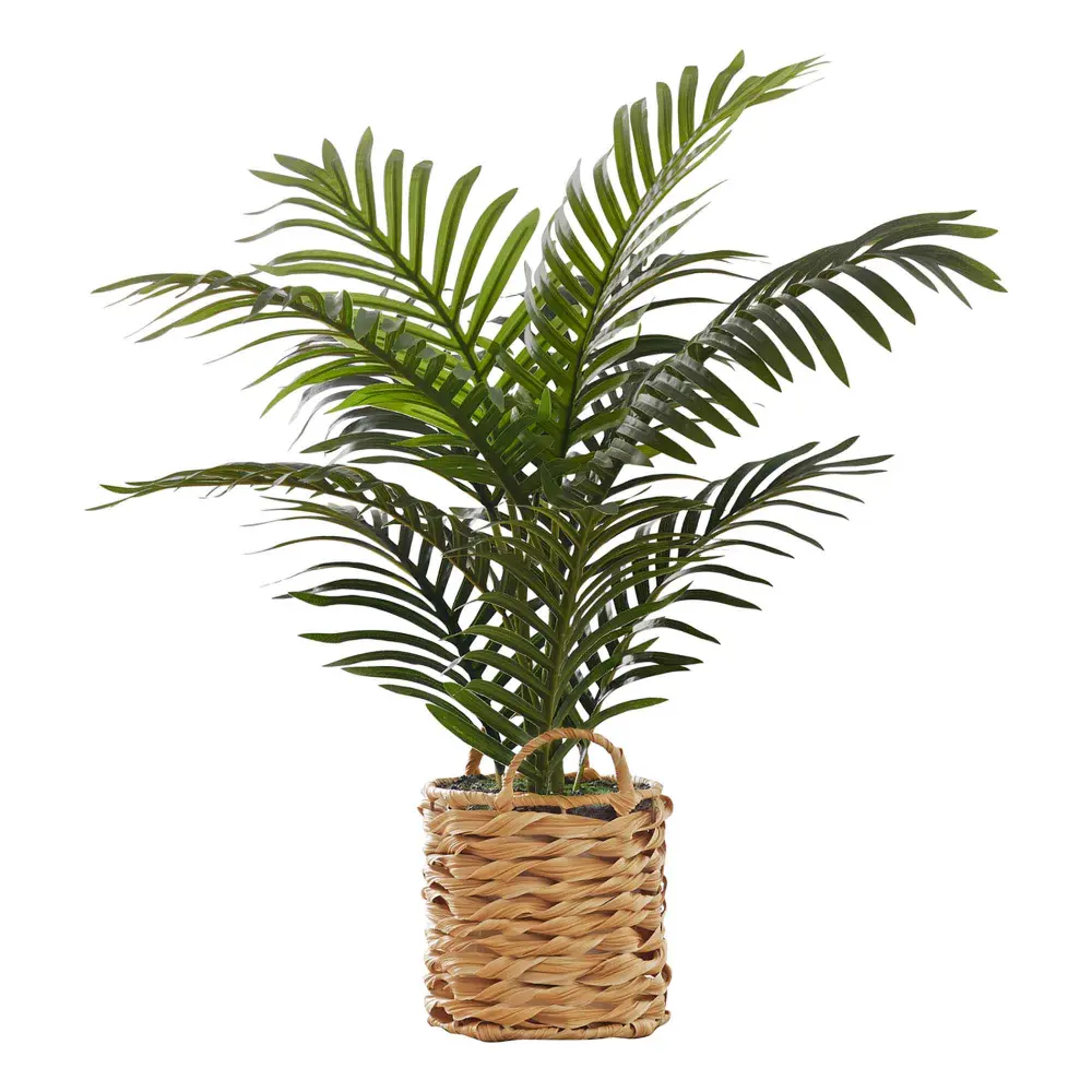 Artificial Indoor Palm Woven Pot, 24"