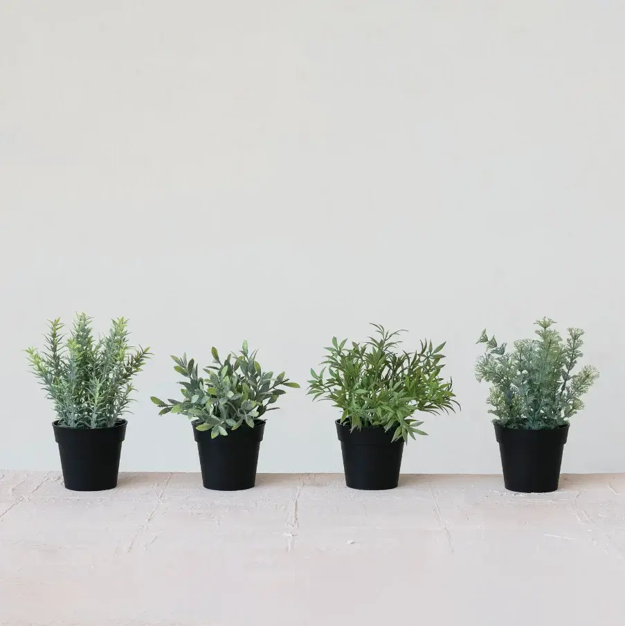 Faux Herbs Synthetic Pot 5 Stems per Bunch