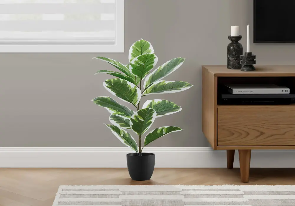 Outdoor Artificial 27" Tall, Artificial Plant, Rubber, Indoor, Faux, Fake, Table, Greenery, Potted, Genuine Touch, Decorat...