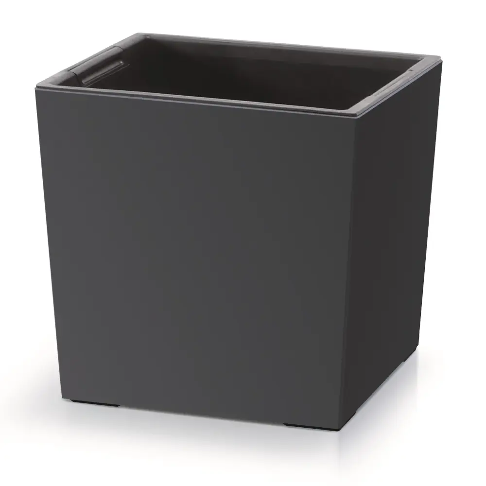 Prosperplast 2in1 Flower Pot Insert Planter Herb Acrylic Square 29.5 cm x 29.5 cm x 29 cm (Anthracite)
