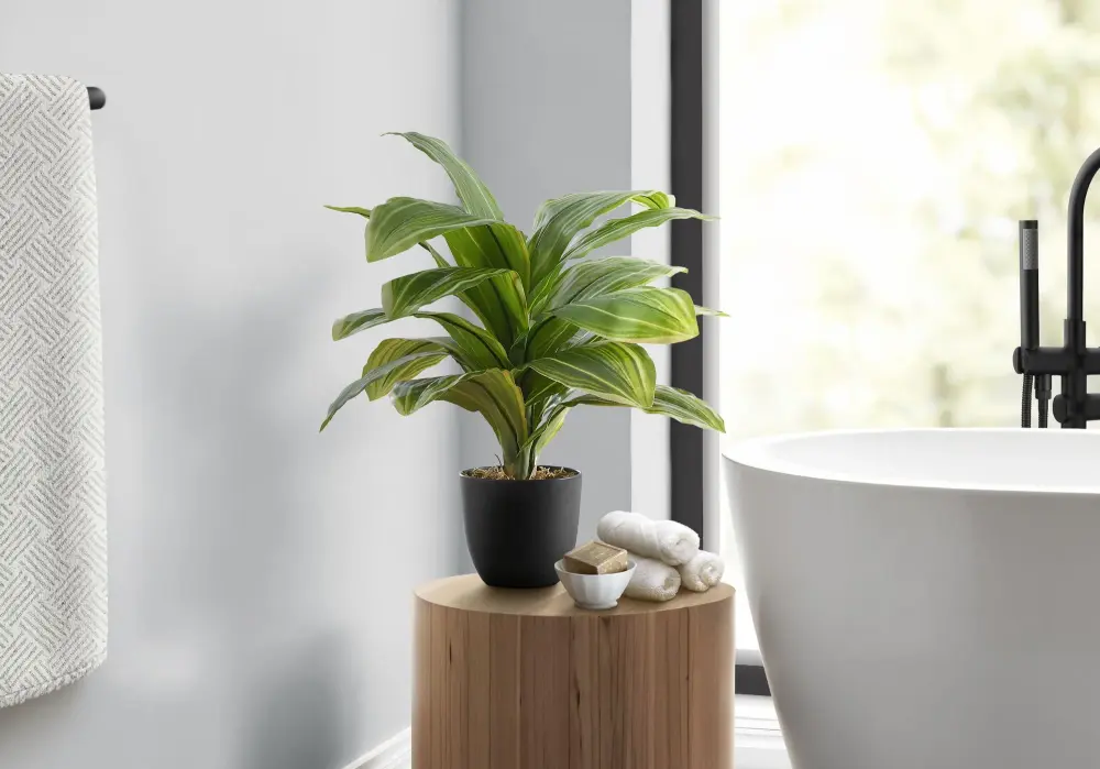 UV-Resistant Artificial 17" Tall, Artificial Plant, Dracaena, Indoor, Faux, Fake, Table, Greenery, Potted, Real Touch, Dec...