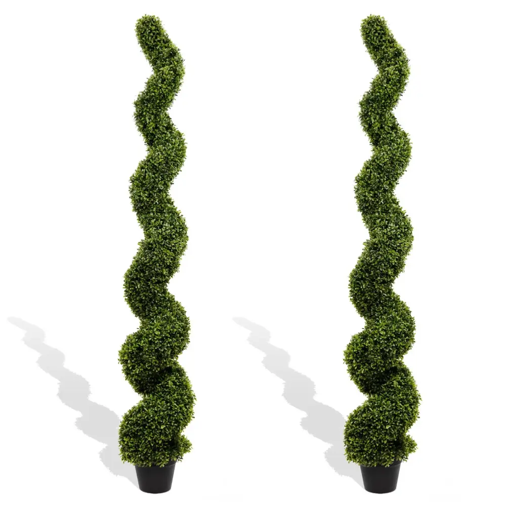 Artificial Outdoor UV Resistant Polycarbonate Boxwood Topiary Spiral Tree