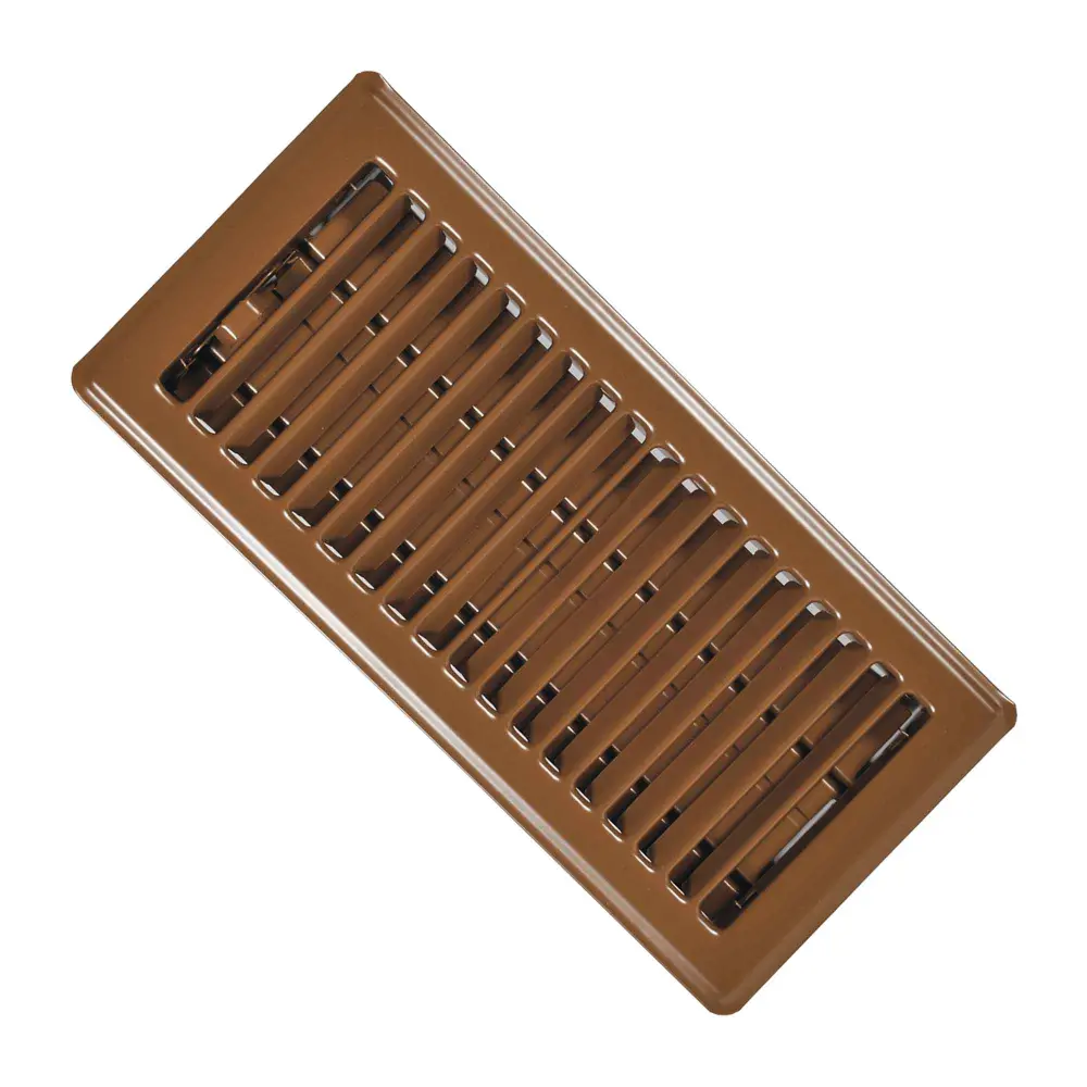 Brown Steel Floor Register Painted Brown, 2.25" x 14"