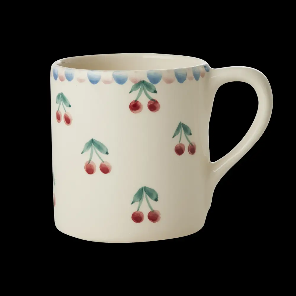 Ceramic Mug Hand Painted Cherries - 14.2 oz