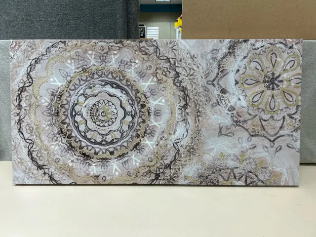 Custom Text TAN/GRAY/GOLD ABSTRACT