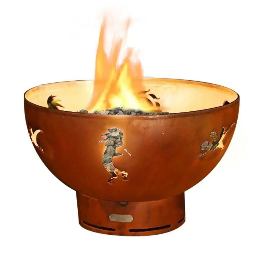 Fire Pit Art - Kokopelli 36" Carbon Alloy Fire Pit