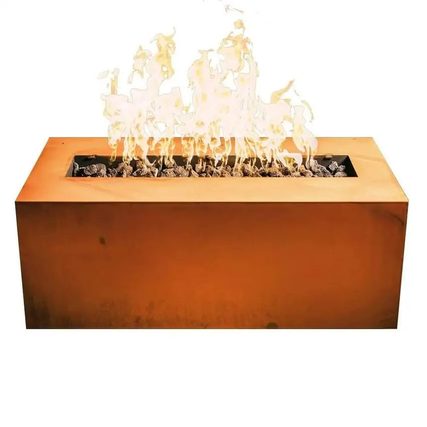 Fire Pit Art - Linear 48" Carbon Metal Fire Pit