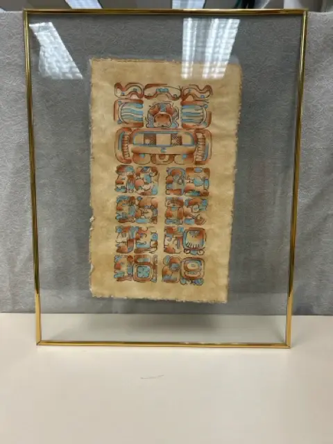FRAMED MAYAN STYLE ARTWORK Floating Frame