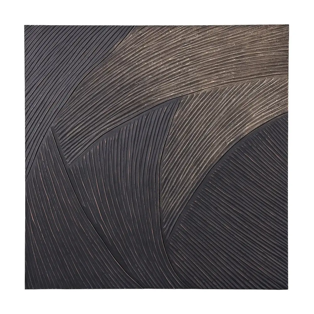 Golden Wave Geometric Wall Art