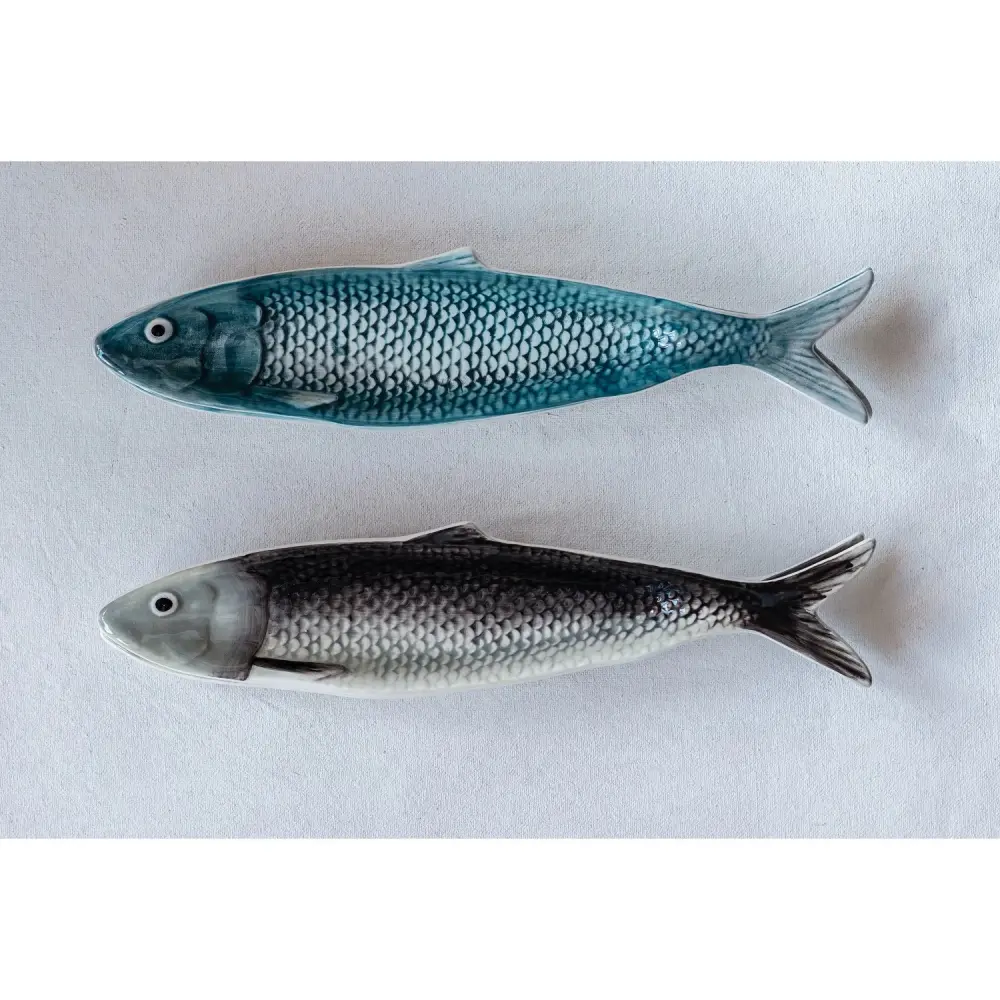 Hand-Painted Sardine Plate from Paris Studio