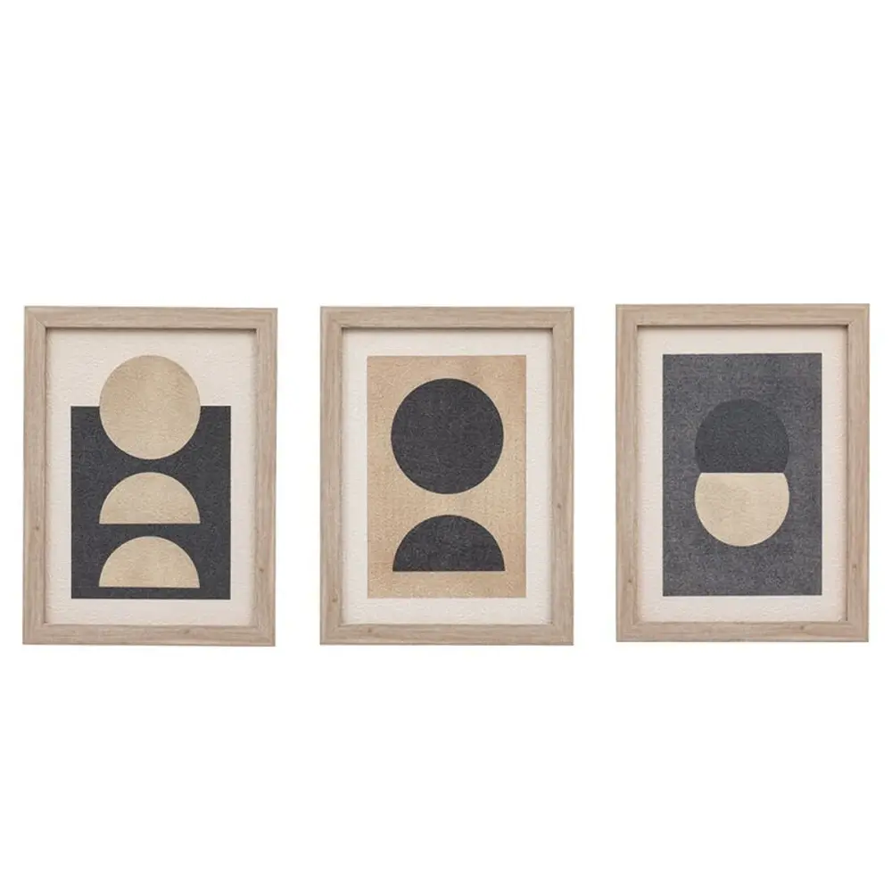 Hand-Painted Symphony Set 3 Framed Art - Buoyant Wood Frame