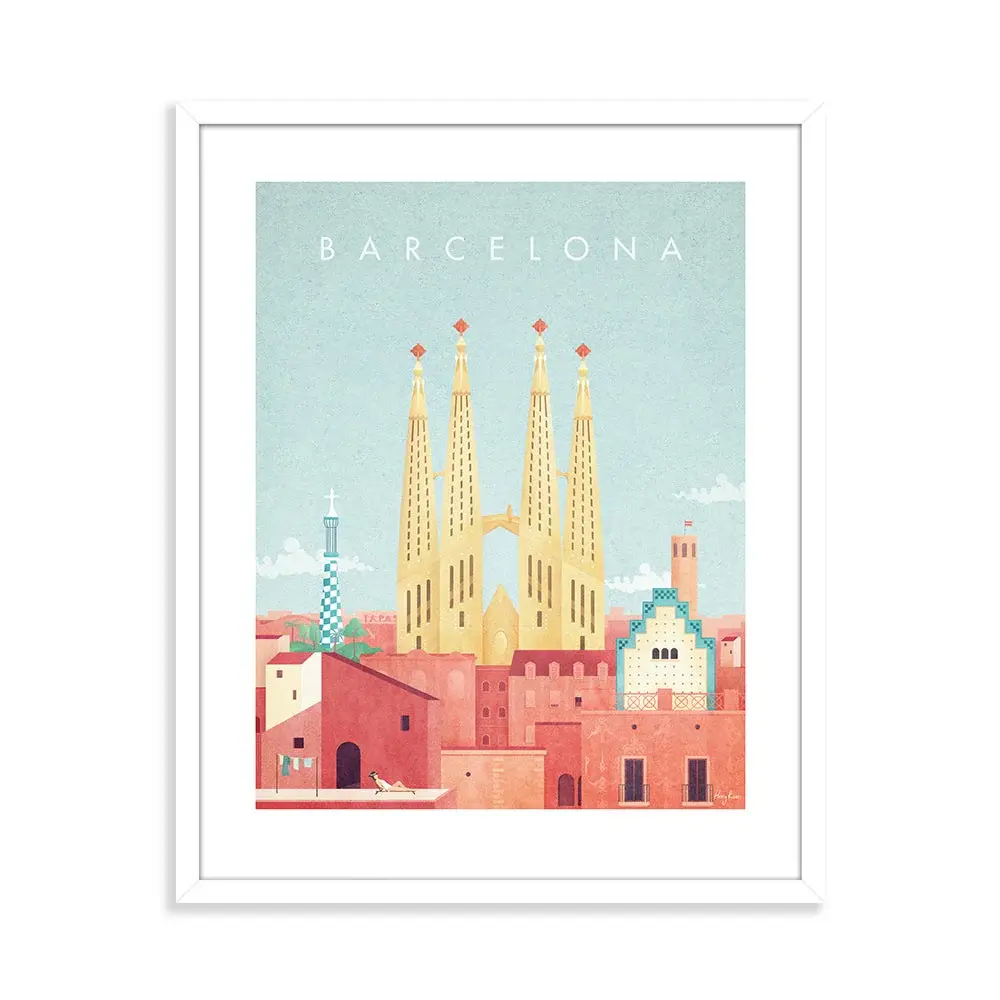 Henry Rivers Barcelona Framed Art 40x50cm