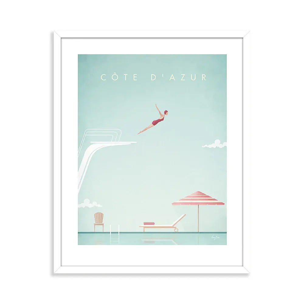 Henry Rivers Cote D'Azur Framed Art 40x50cm