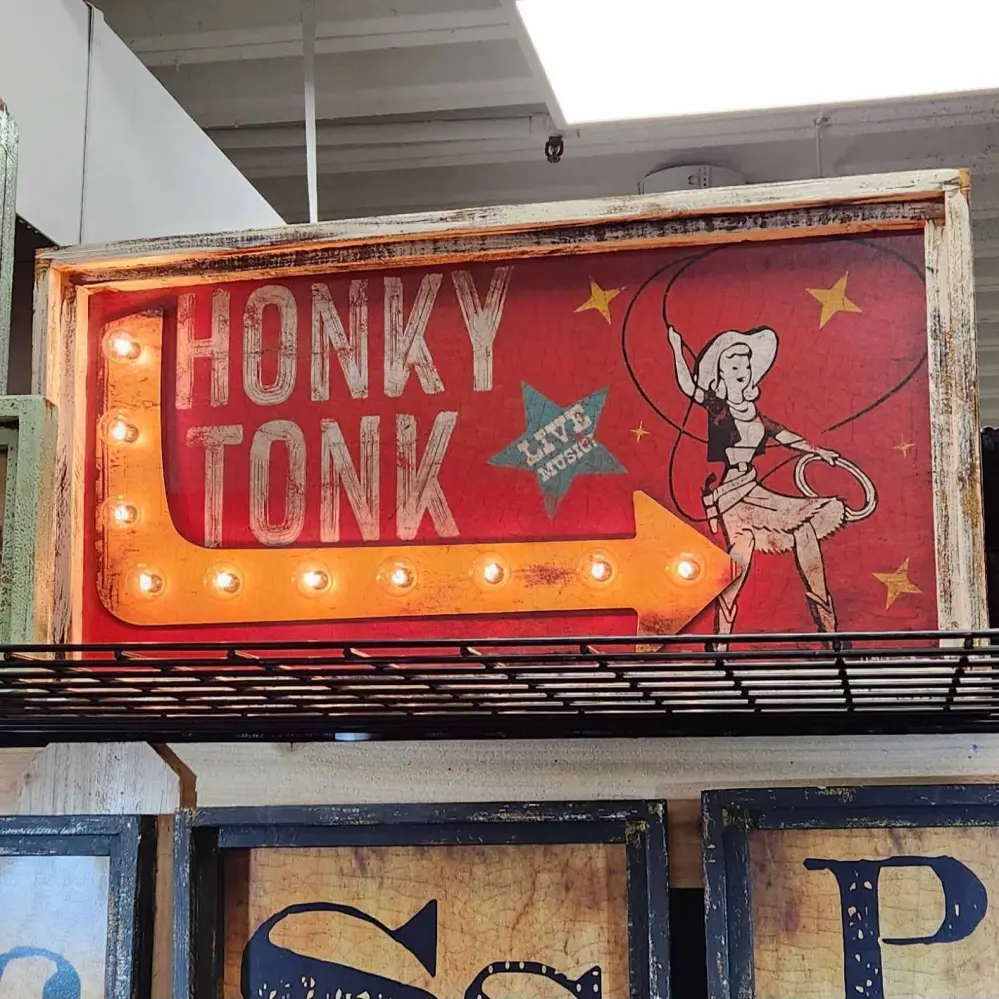 Honky Tonk Lighted Artwork - 18"x36"