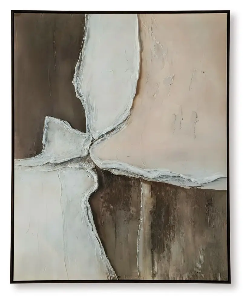 Junward - Wall Art - Brown / Tan / Ivory UV Protective Glass