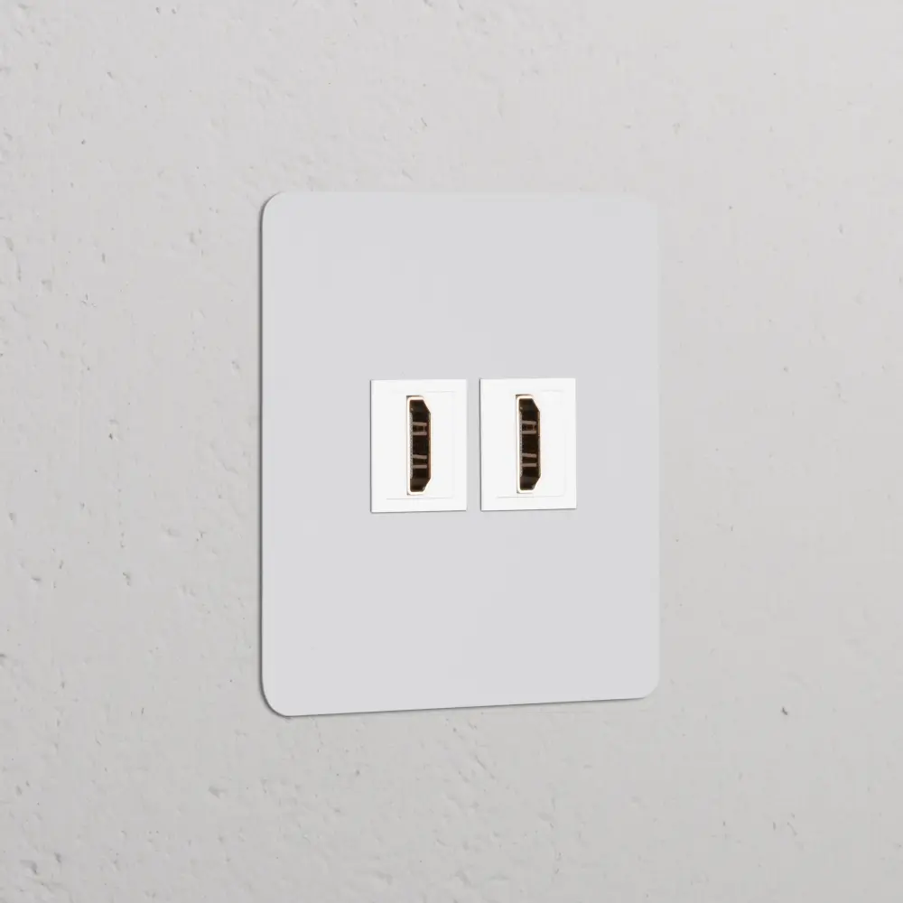 Kew Singular 2x HDMI Socket - Paintable | White