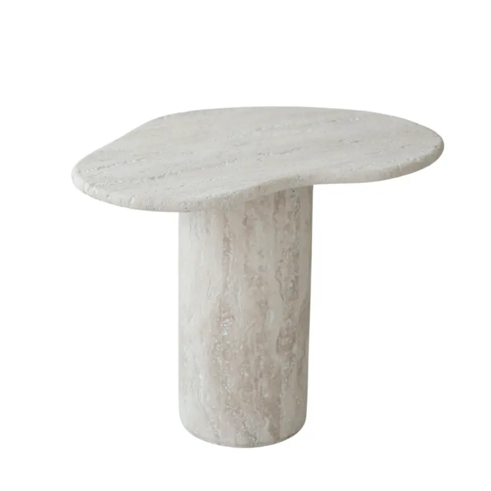 Large Scale Jonah - Organic Side Table - Travertine - Ivory - H40 cm