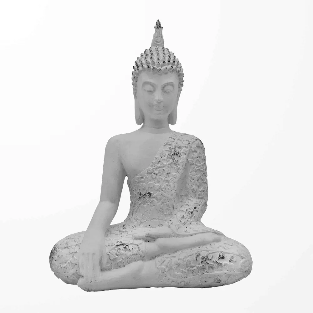 Meditating Buddha Statue, 9" x 5-1/2" x 12-1/2"